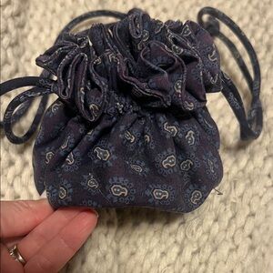Vera Bradley Navy Blue Paisley Drawstring jewelry pouch